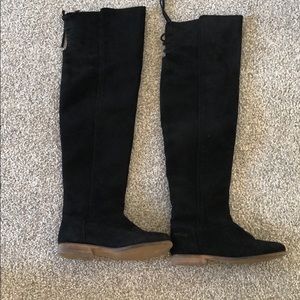 Black coolway thigh high flat boots